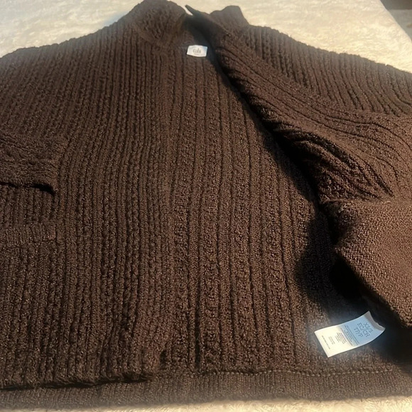 Cabi Sz XS / S Brown Cape Short Sleeve Open Front Sweater Relaxed Cardigan NWOT - Picture 15 of 16